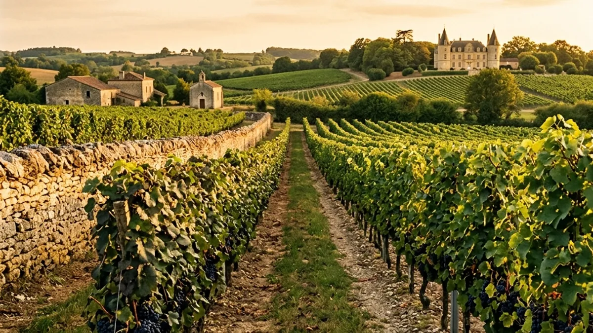 Vinhedos franceses de Malbec em Cahors e Cabernet em Bordeaux